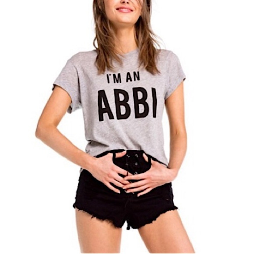 Wildfox x Broad City‎ line “I’m an ABBI” Short Sleeve Gray Black T Shirt S